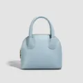 Sac à main dôme bleu clair pour femme, élégant sac coquillage rétro avec poignée. - Bleu