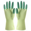 Thickened household cleaning gloves, waterproof and oil-proof rubber latex gloves for kitchen. - L / Spring Grass Green