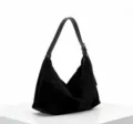 Black suede shoulder bag large capacity hobo tote bag versatile autumn winter crossbody bag - 46*28*32cm / Black