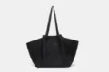Black suede tote bag for women, large capacity retro winged shoulder and handbag daily - 27*15*30 / Black