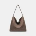 Retro large-capacity shoulder bag for women, stylish brown casual commuter tote bag. - 39*14*36 / Coffee