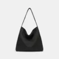 Black suede hobo shoulder bag casual commute tote bag stylish minimalist design variant - 39*14*36 / Black