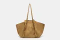 Vintage suede tote bag for women, large capacity shoulder bag, casual minimalist commuter bag. - 27*15*30 / Brown