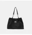 Stylish black corduroy tote shoulder bag for women, large capacity casual handbag. - 40*11*29cm / Black