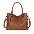 Classic retro brown women handbag large capacity leather shoulder tote bag for daily use - 35*13*25CM / Brown