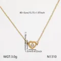 Minimalistische Herz-Schlüsselbeinkette aus Titanstahl mit funkelnden Kristallen und weißem Detail. - Gedrehtes Herz Halskette [N1310]