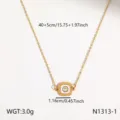 Minimalistische Titanstahl Schlüsselbeinkette mit quadratischem Anhänger für Damen. - Gedrehte quadratische Halskette [N1313-1]