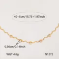 Goudkleurige golvende titanium stalen choker ketting met fonkelende zirconen voor vrouwen. - Golfketting Zirkon Ketting(N1272) / Goud