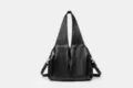 Black soft leather vintage tote bag, large capacity shoulder handbag for women style. - 31x16x27cm / Black