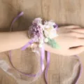 Forest style artificial flower carnation wrist flower wedding bridesmaid floral accessory. - Wrist Corsage / Pink