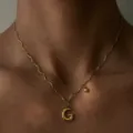 Edelstahl 18K vergoldete Wellenkette Halskette mit Ballon Buchstabe G Anhänger chic. - Buchstabe G