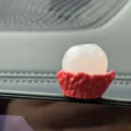 Cute car dashboard ornament luminous lychee fruit shaped interior screen decoration item - Pink White