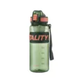 Grande bouteille d'eau de sport en plastique vert avec infuseur, sangle et échelle. - 650ml / Vert