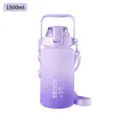 1500ml Large Capacity Gradient Purple Sports Water Bottle Portable Fitness Cup with Straw - 1500ml / Purple 1500ml