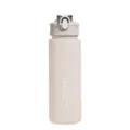Portable large capacity frosted plastic sports water bottle with lockable flip lid for outdoor use. - White