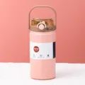 Rosa große tragbare Sport-Isolierflasche mit Strohhalm und Sprungdeckel für Outdoor-Aktivitäten. - 1000ml / Rosa