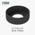 Tyeso zwarte siliconen kop beschermhoes hoes voor 76-79mm geïsoleerde flessen. - Diameter 76-79mm / Agaat zwart