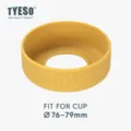 Tyeso gele siliconen kopjeshoes voor 76-79mm bekers, antislip beschermende bodempad. - Diameter 76-79mm / Citroengeel