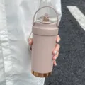 Insulated stainless steel coffee tumbler with ceramic lining portable pink travel mug sku - 500ml / Mellow Coffee (Ceramic Coated Liner)