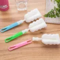 Long handle sponge cup brush for cleaning baby bottles, thermos flasks and water cups easily. - Cup Brush / Random Color