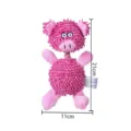 Pink plush pig dog toy with squeaker and rope, durable chew toy for small dogs puppy 21cm - Pig