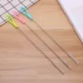 Long handle cleaning brush set, narrow straw and bottle cleaner with colorful plastic loop hooks. - Cleaning Brush / Random Color