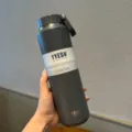 TYESO Vacuum Insulated Water Bottle Dark Gray 710ml Stainless Steel Sports Flask - 24oz / Gray