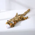 Plush tiger dog chew toy, flat interactive squeak toy for pets cleaning teeth and playing. - Tiger