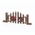 Miniatur Holzzaun Dekoration für Puppenhaus Weihnachten Feengarten Mikrolandschaft. - Kranztür / Kaffee