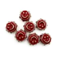 Rote Smiley Harzperlen fuer DIY Stifte und wunderschoene Rucksack Anhaenger Dekoration. - 22mm (1 Stück/Packung) / Rot