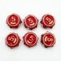 Runde Nummer 5 Harz Perlen Perlen DIY handgemachte Schmuck Accessoires Handyketten. - 22mm/1 Stück Packung / Hellrot