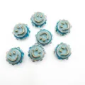 Blaue Smiley-Harzperlen für DIY-Basteln, Stiftdekoration und Taschenanhänger Accessoires. - 22mm (1 Stück/Packung) / Seeblau