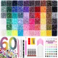 60 grid flatback resin nail art rhinestones DIY craft storage box set with tools and glue - 60 Grids 3MM Candy Rhinestones With Glue Tools