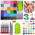 30-grid resin flatback rhinestones kit with B-7000 glue and tools for DIY nail art crafts. - 30+1 Grids-2