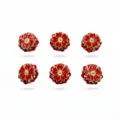 Rode vijfbladige bloem hars kralen strass hanger voor DIY kralen pennen accessoires - 22mm/1 Stuk / Rood
