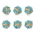 Detalle de cuenta de mariposa de resina, acento dorado componente de joyería DIY - 22mm (1 Pieza) / Azul lago