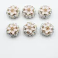 Perles de fleurs en résine de 22mm bricolage bracelet bijoux breloques accessoires 6pcs - 1 Pièce / 22mm / Blanc