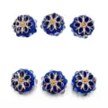 22mm bleu or résine perles de fleurs vue détail, idéal pour la fabrication de bijoux DIY bracelet. - 1 Pièce / 22mm / Bleu foncé