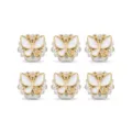 Cuentas de mariposa de resina blanca con bordes dorados para joyería DIY y accesorios de bolígrafo. - 22mm (1 Pieza) / Blanco