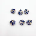 Dijotes de resina de mariposa azul pesada, accesorios artesanales para joyería DIY con borde dorado. - 22mm (1 Pieza) / Azul