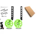 Piezas de repuesto para ruedas de entrenamiento de bicicleta infantil con soportes y herrajes. - Caja de papel / Verde