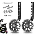 Roues d'entraînement vélo enfant lumineuses roulettes de stabilisateurs avec vis - Support Universel 12-20 / Noir