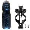 Borraccia bici 750ml con portaborraccia e viti in colore nero bottiglia sport - Nero (Con Portaborraccia e Viti)