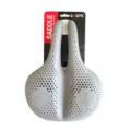 Ergonomic honeycomb bicycle saddle in grey with 286mm width, breathable silicone cushion. - Large Silver Gray