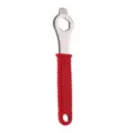Bicycle repair tool with non-slip red silicone handle and durable metal head for maintenance. - Puller Wrench
