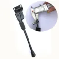 Detail view of adjustable bicycle kickstand dual hole mount with durable metal construction. - 27.5 Inch / 3mm Thick Iron Plate