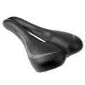 Comfortable ergonomic black bicycle saddle with hollow design for mountain biking sessions - Black