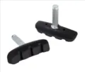 Patins de frein V-bike durables avec goujons métalliques, blocs de frein en caoutchouc noir. - Noir avec lignes droites