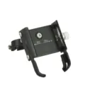 Supporto per telefono cellulare in lega di alluminio per manubrio moto e bici nero - Nero