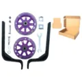 Kit de ruedas de entrenamiento para bicicleta infantil con ruedas flash y soportes de montaje. - Caja de papel / Púrpura